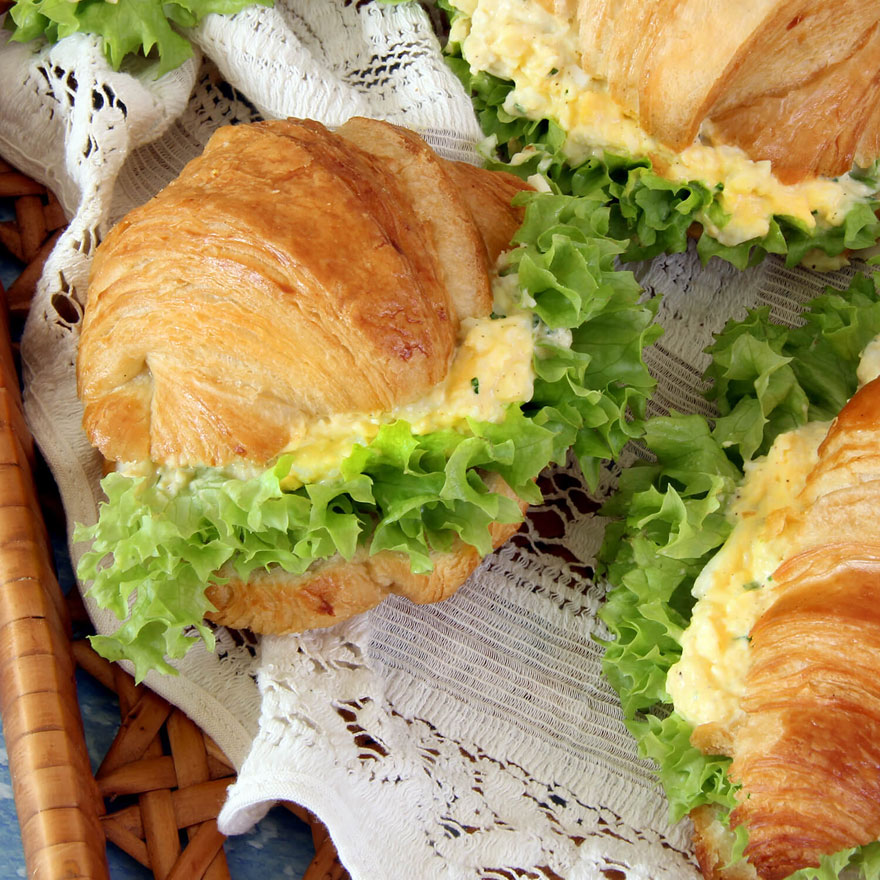 Easy Egg Salad on Croissant for Lunch